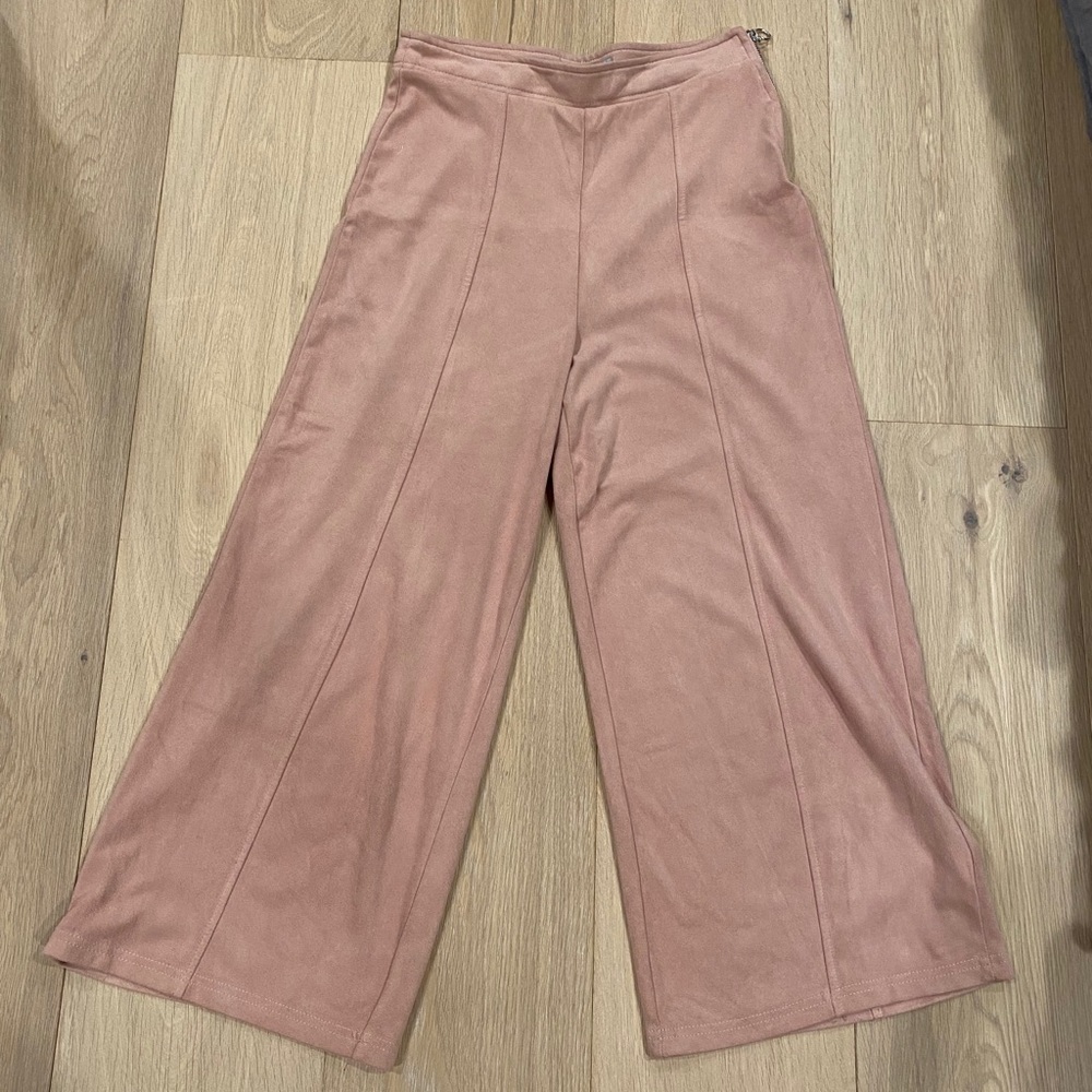 Pink velvet pants